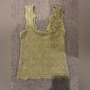 Free People Olive Textured Tank Top